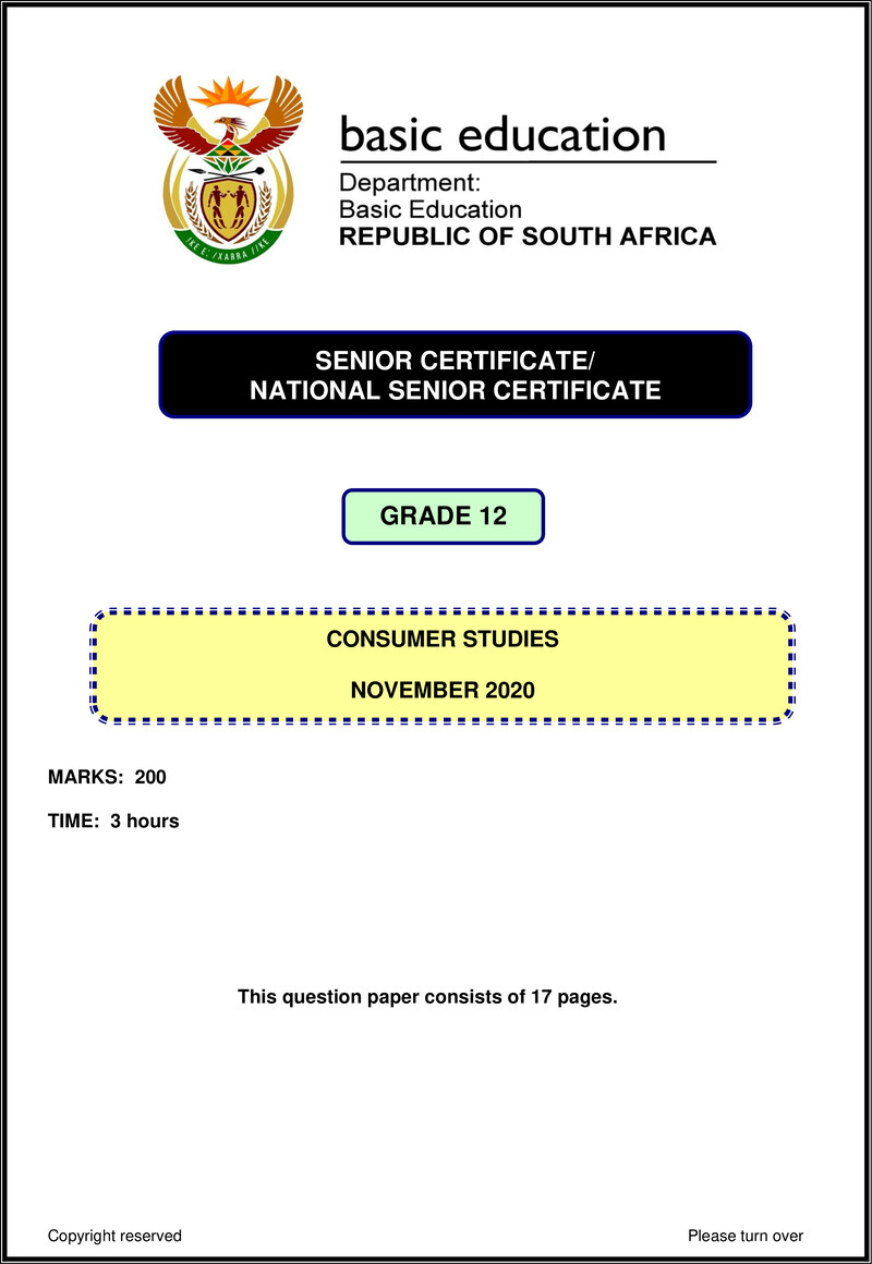 Consumer Studies Nov 2020 Eng Gr12