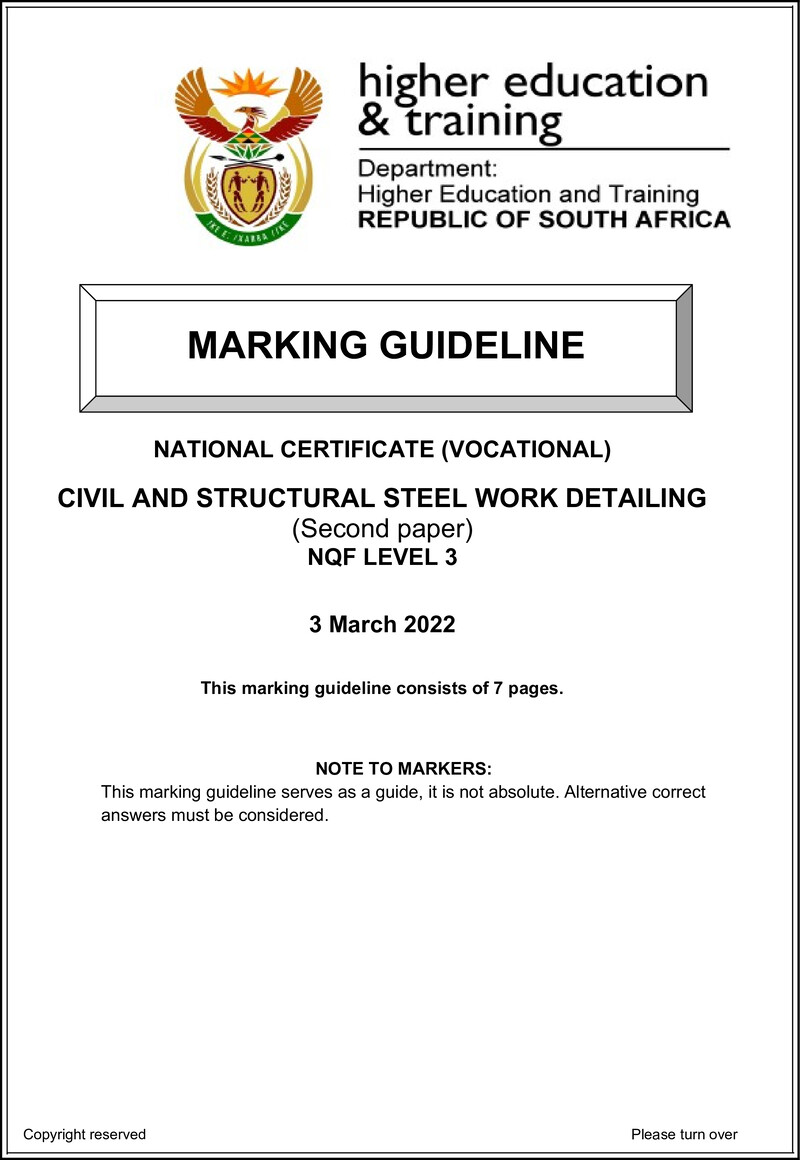 Civil And Structural Steelwork Detailing L3 P2 Memo Supp Feb 2022
