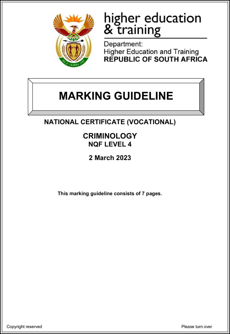 Nc740 Criminology L4 Memo Feb 2023 Signed Off