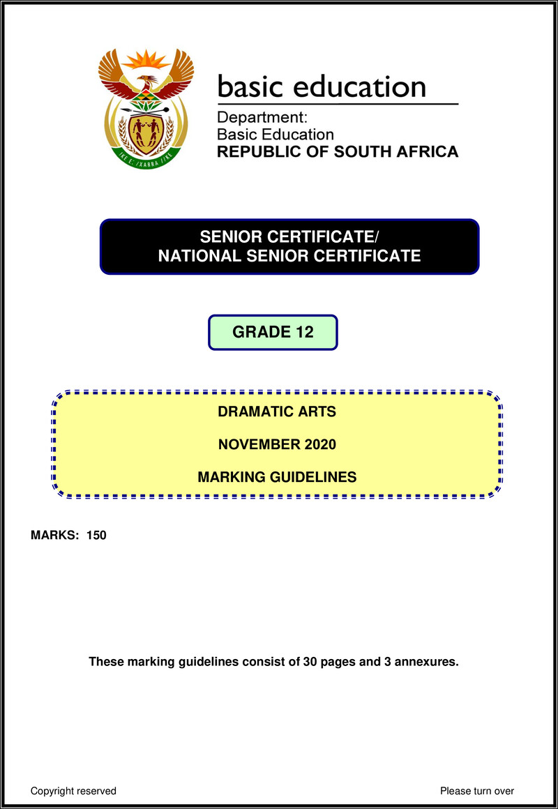 Dramatic Arts Nov 2020 Eng Memo Gr12
