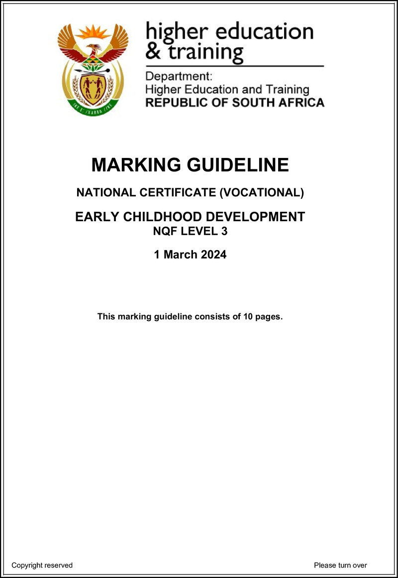 Nc8300 Early Childhood Development L3 Memo Feb 2022 Not 2024