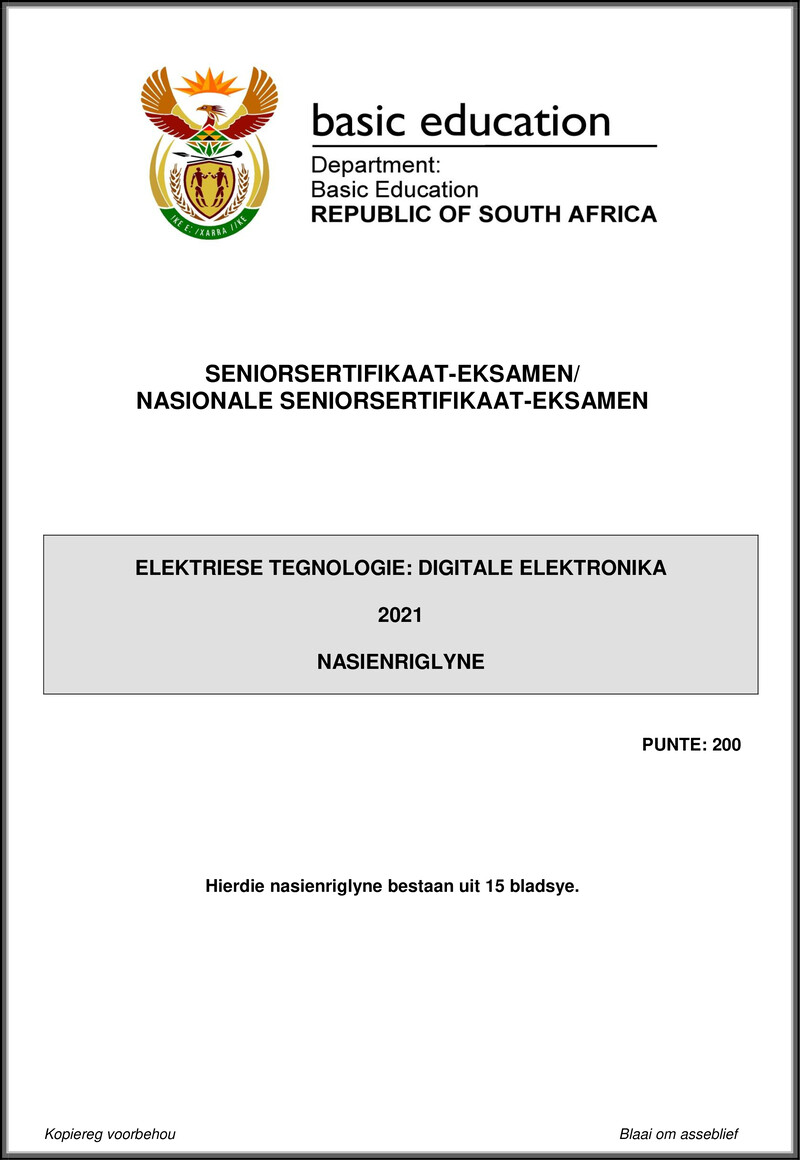 Grade 12 Electrical Technology past paper 2021 – electrical technology may june 2021 digital mg afr gr12