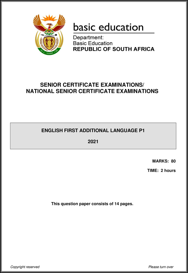 English Fal P1 May June 2021 Gr12