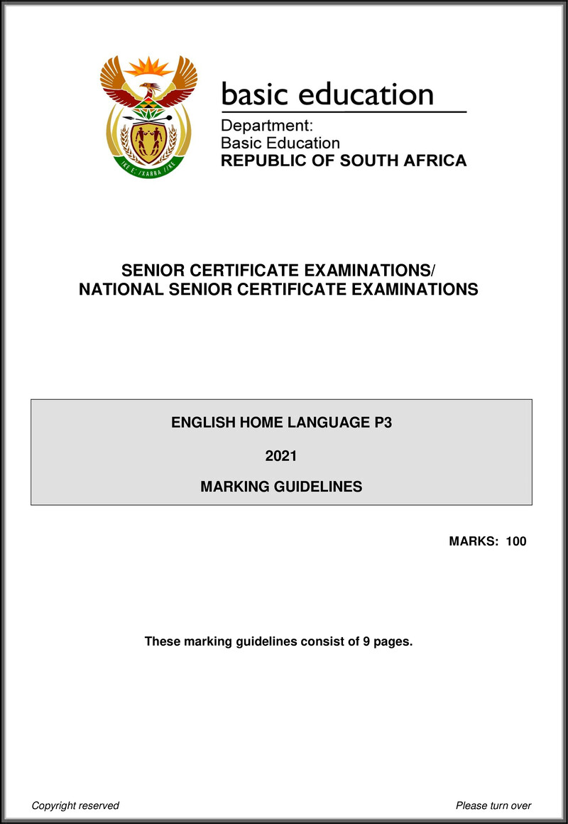 English Hl P3 May June 2021 Mg Gr12