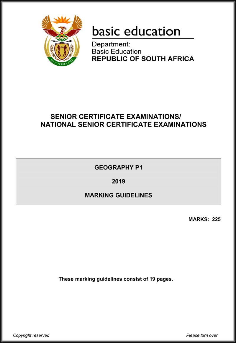 Geography P1 May June 2019 Memo Eng Gr12