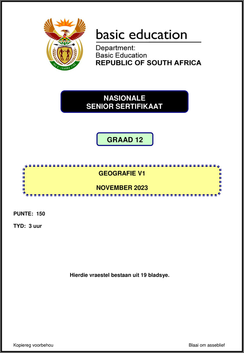 Geography P1 Nov 2023 Afr Gr12