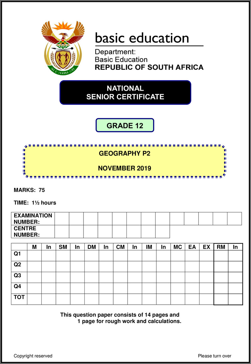 Geography P2 Nov 2019 Eng Gr12