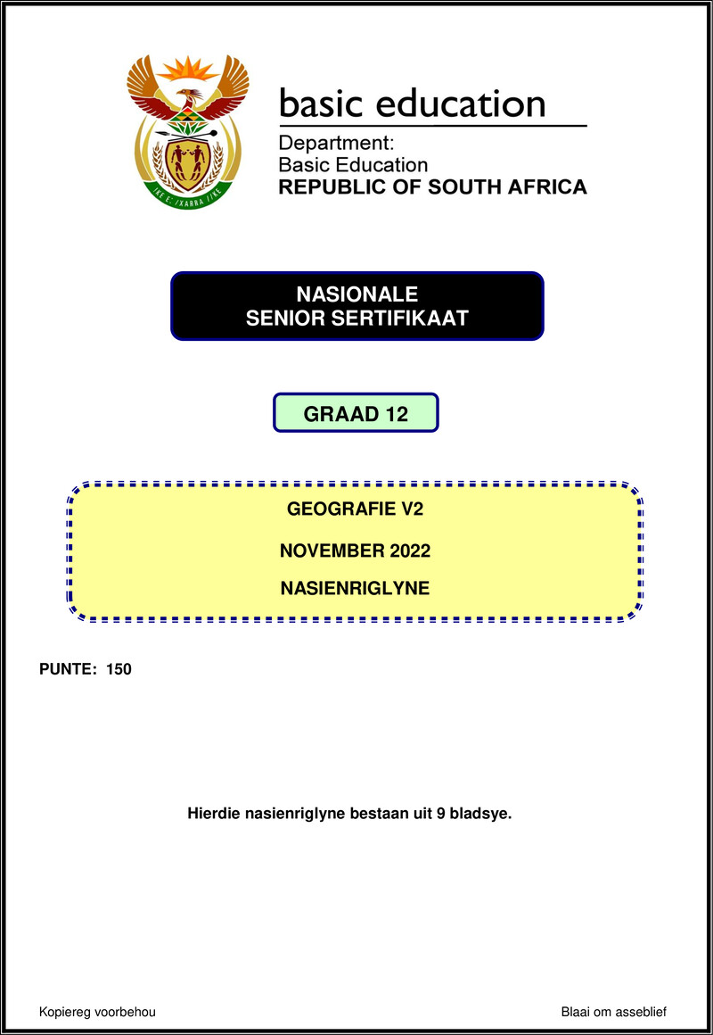 Geography P2 Nov 2022 Mg Afr Gr12
