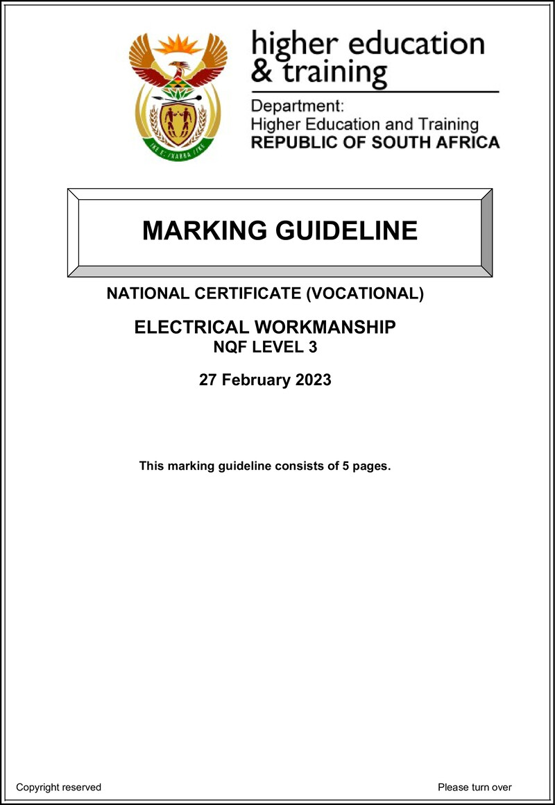 Nc940 Electrical Workmanship L3 Memo Feb 2023