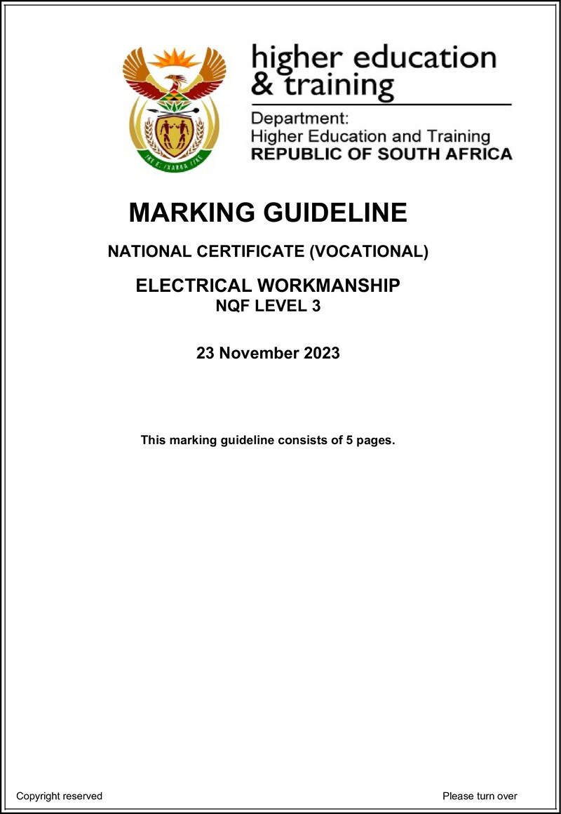 Nc940 Electrical Workmanship L3 Memo Nov 2023 Ed
