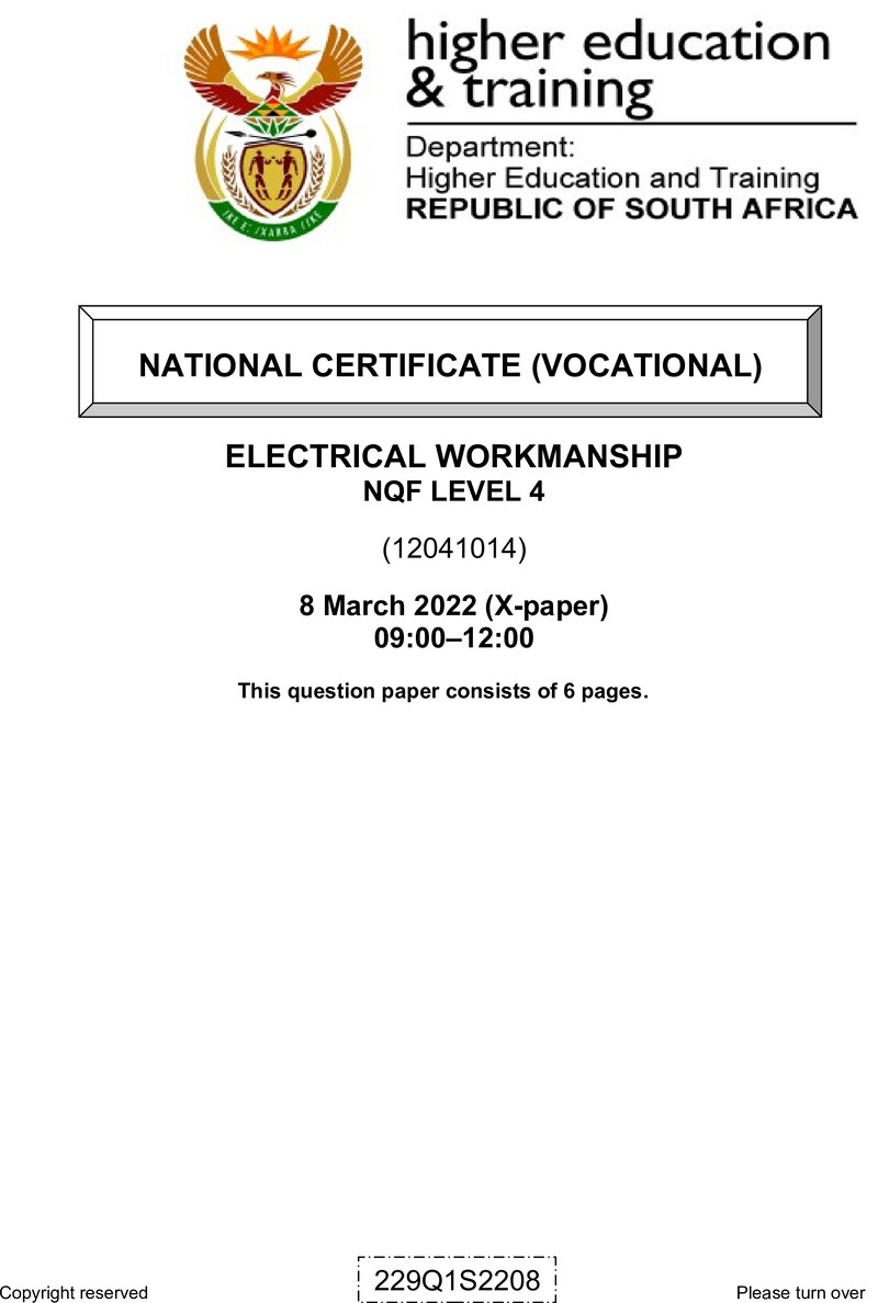 Nc950 Electrical Workmanship L4 QP Feb 2022 Signed Off