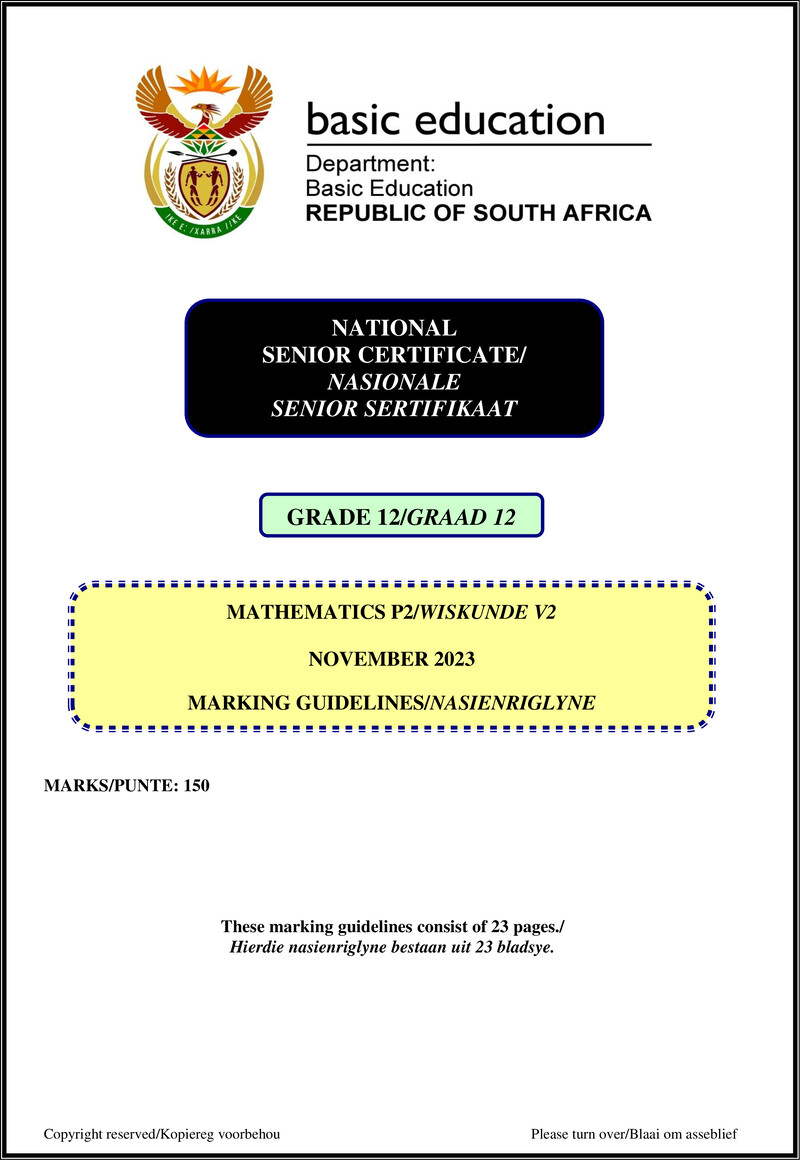 Mathematics P2 Nov 2023 Mg Afr Eng Gr12