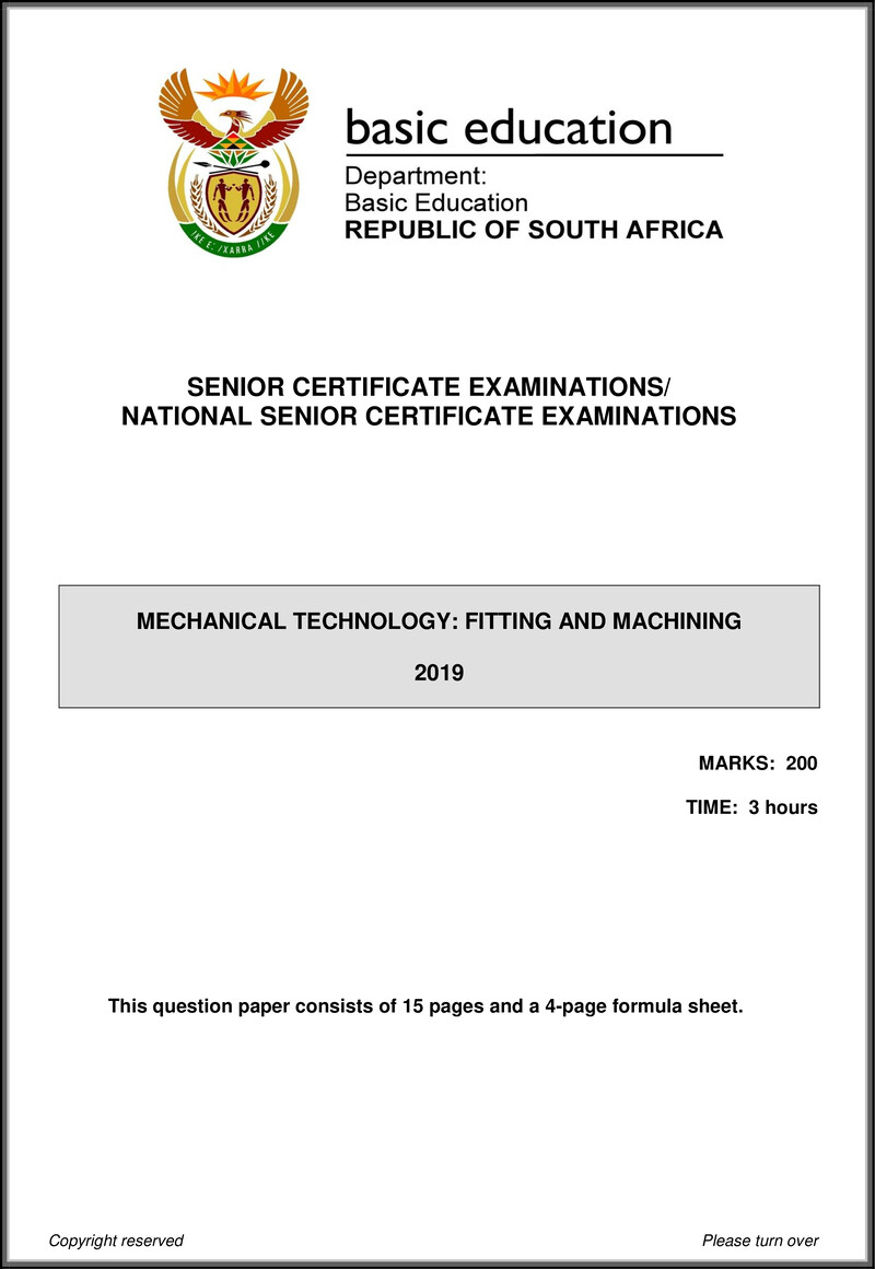 Mechanical Technology May June 2019 Fitting Machining Eng Gr12
