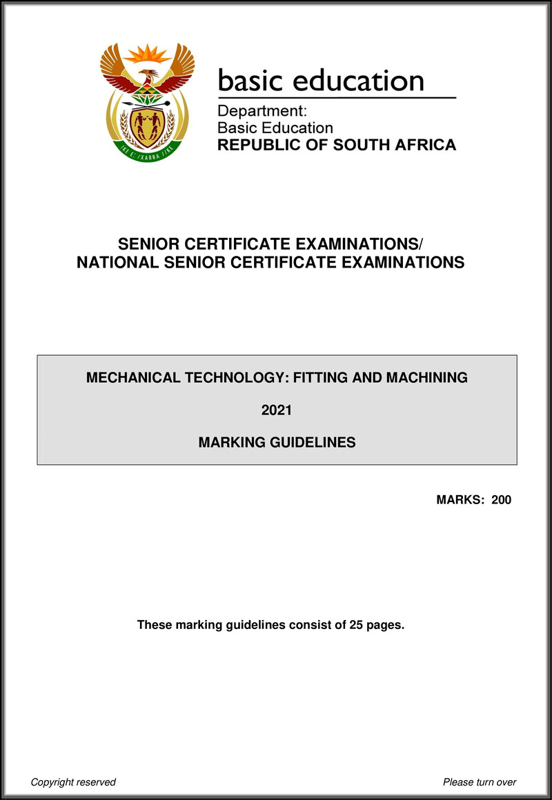 Mechanical Technology May June 2021 Fitting Machining Mg Eng Gr12