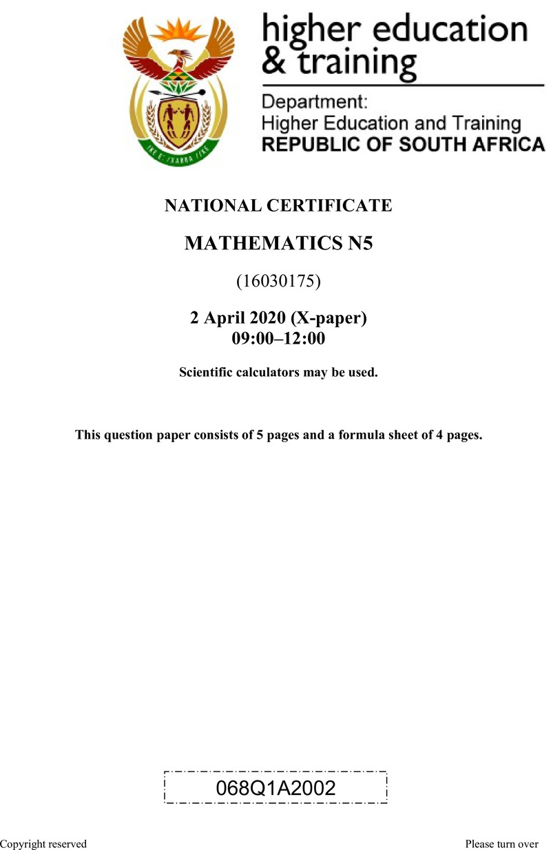 T1030 Mathematics N5 QP April 2020