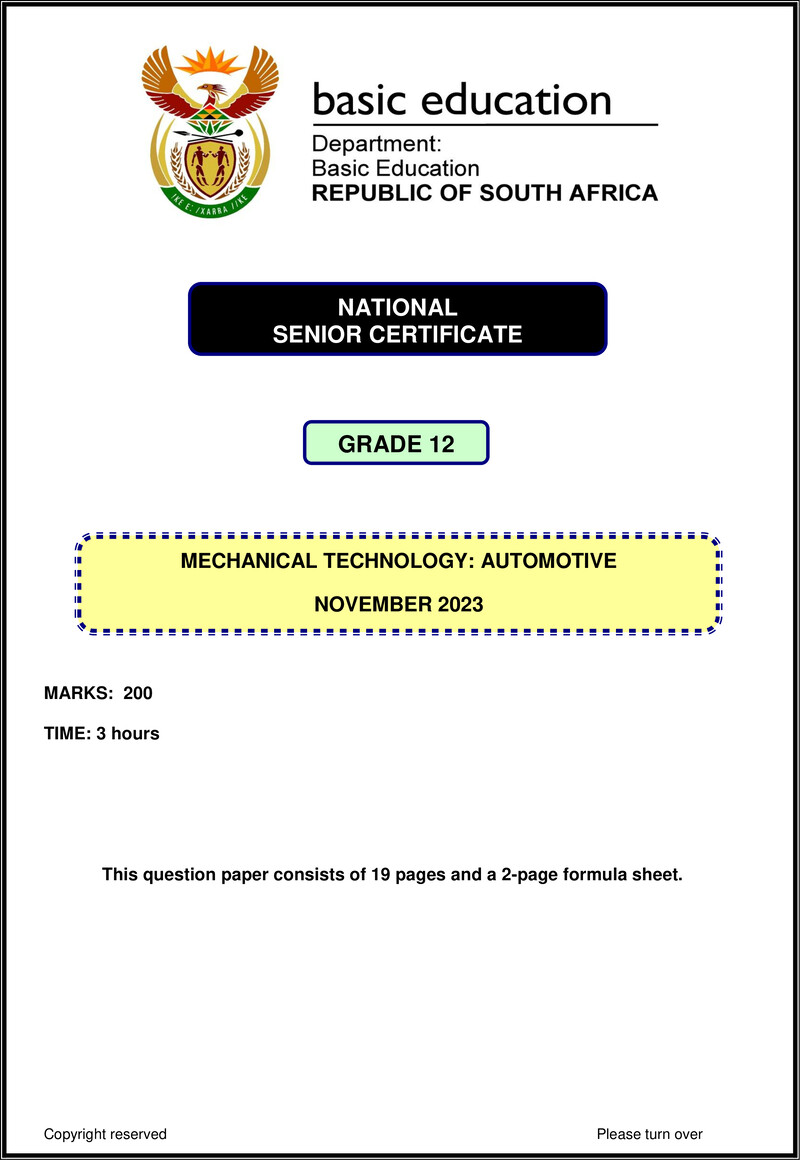 Mechanical Technology Nov 2023 Automotive Eng Gr12