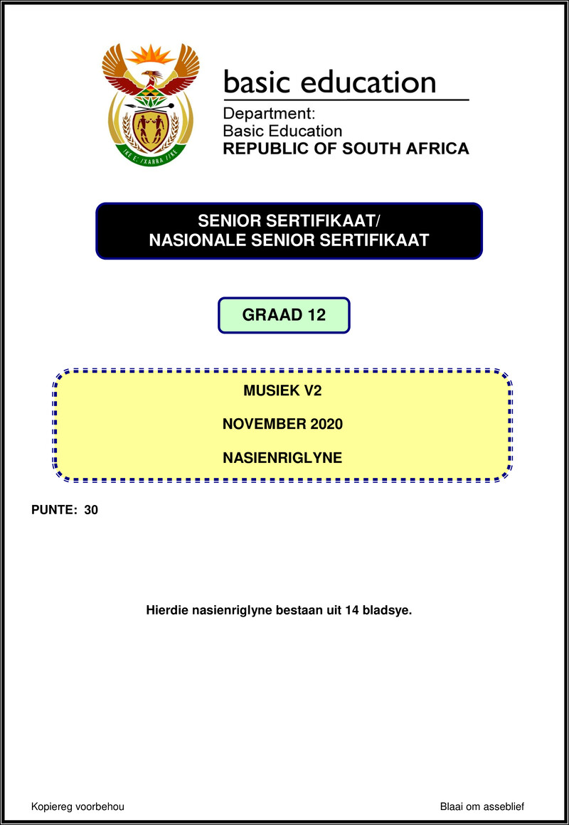 Music P2 Nov 2020 Memo Afr Gr12