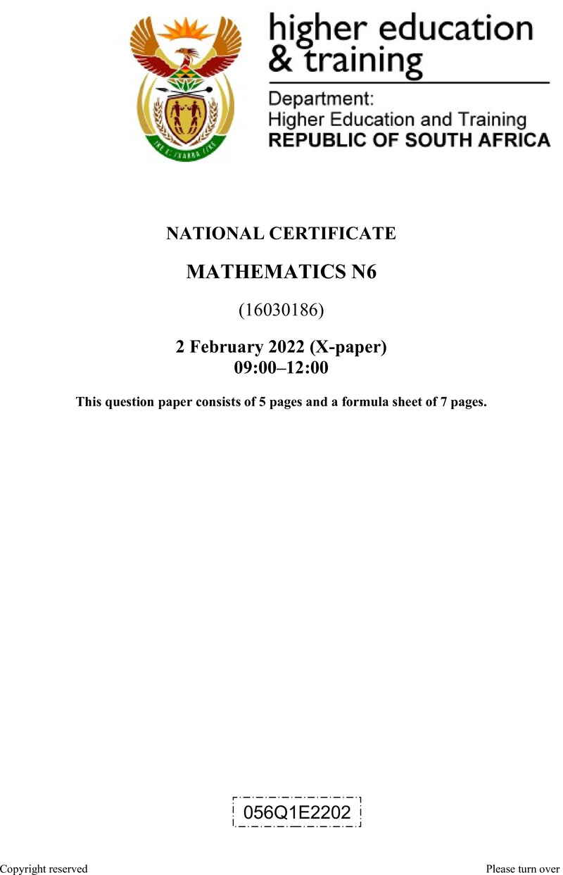 T1040 Mathematics N6 QP April 2022