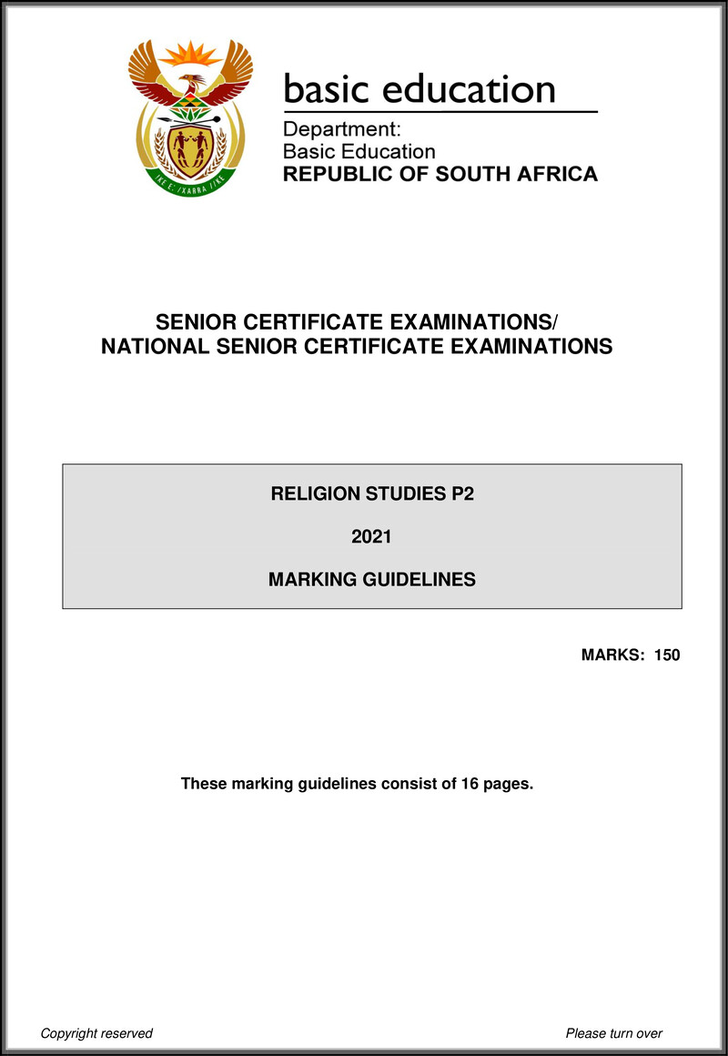 Religion Studies P2 May June 2021 Mg Eng Gr12