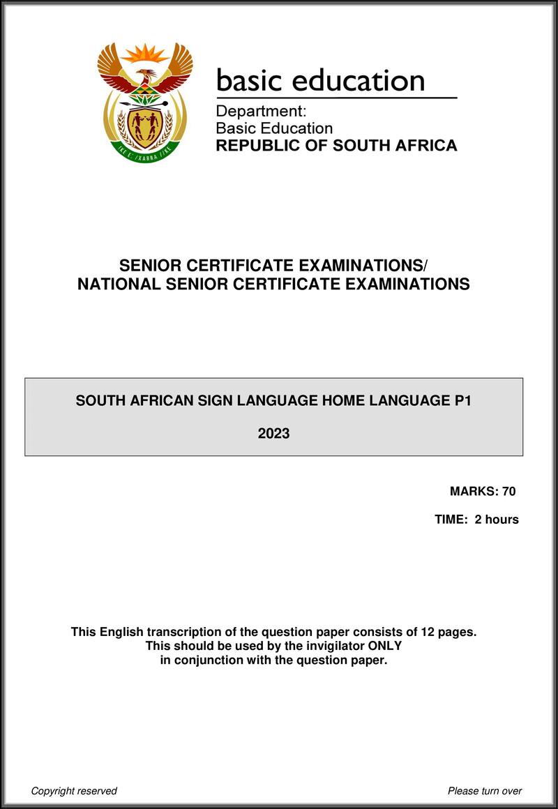 Sasl Hl P1 May June 2023 Transcription Gr12