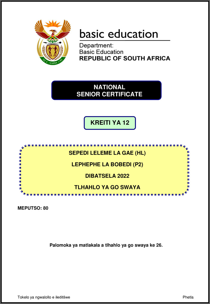 Sepedi Hl P2 Nov 2022 Mg Gr12