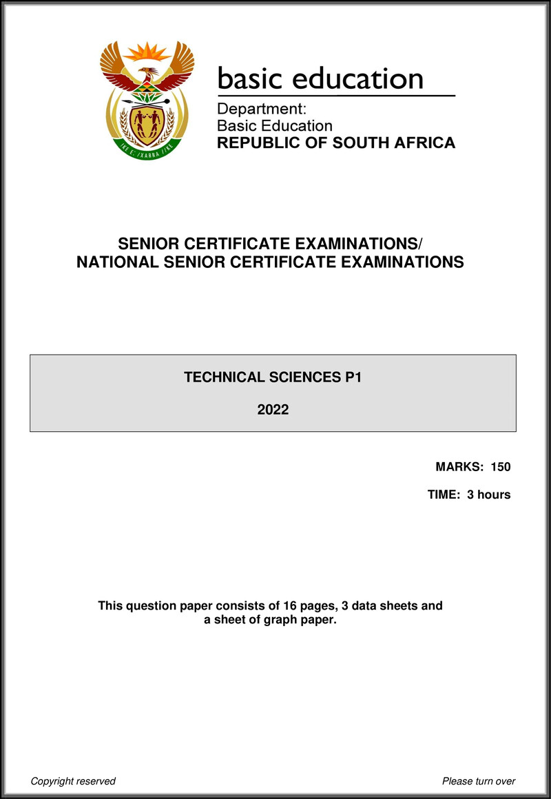 Technical Sciences P1 May June 2022 Eng Gr12