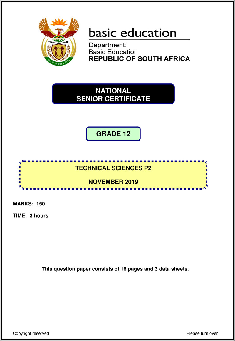 Technical Sciences P2 Nov 2019 Eng Gr12