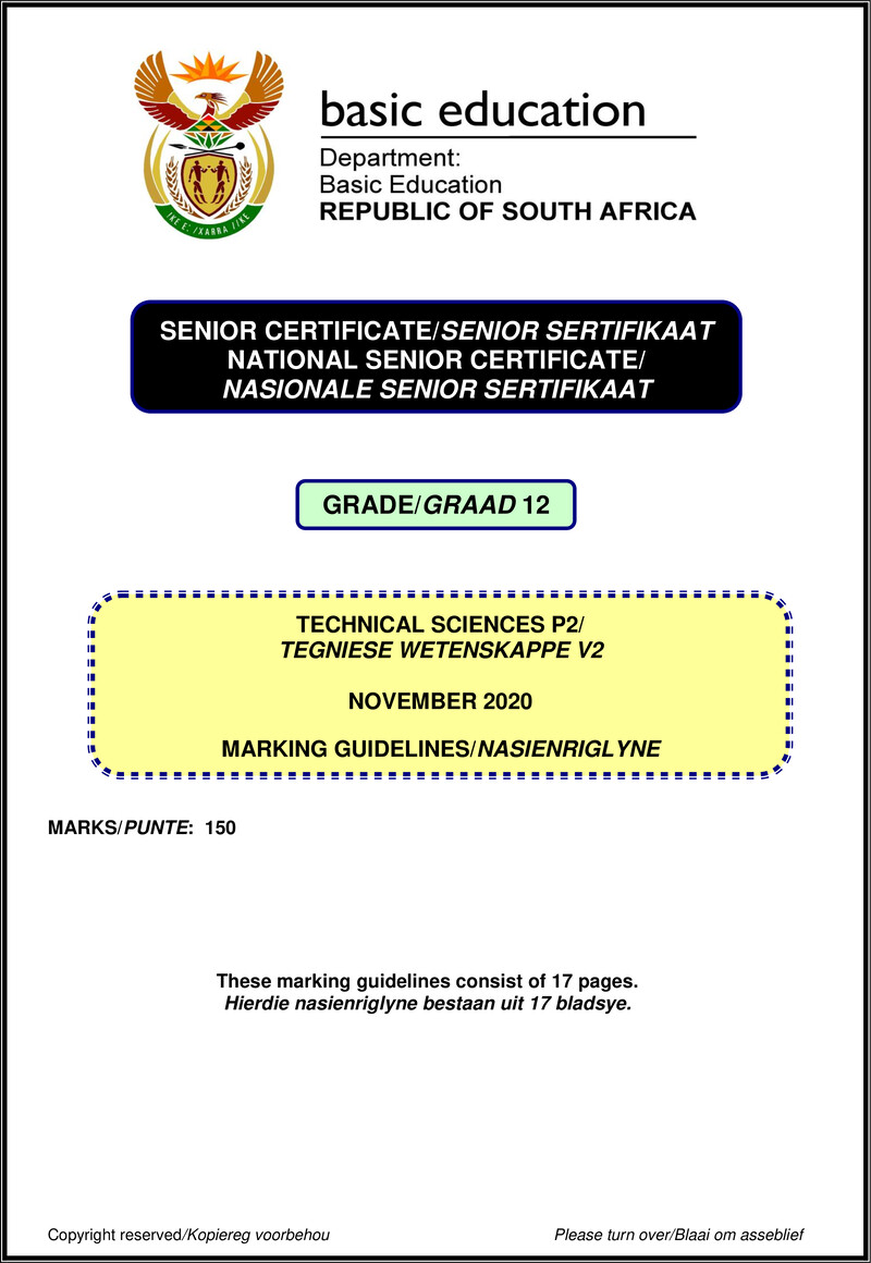 Technical Sciences P2 Nov 2020 Eng Afr Memo Gr12