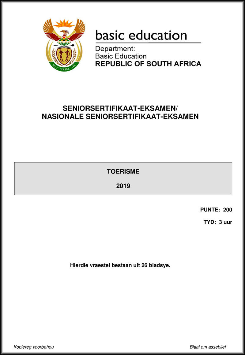 Tourism May June 2019 Afr Gr12