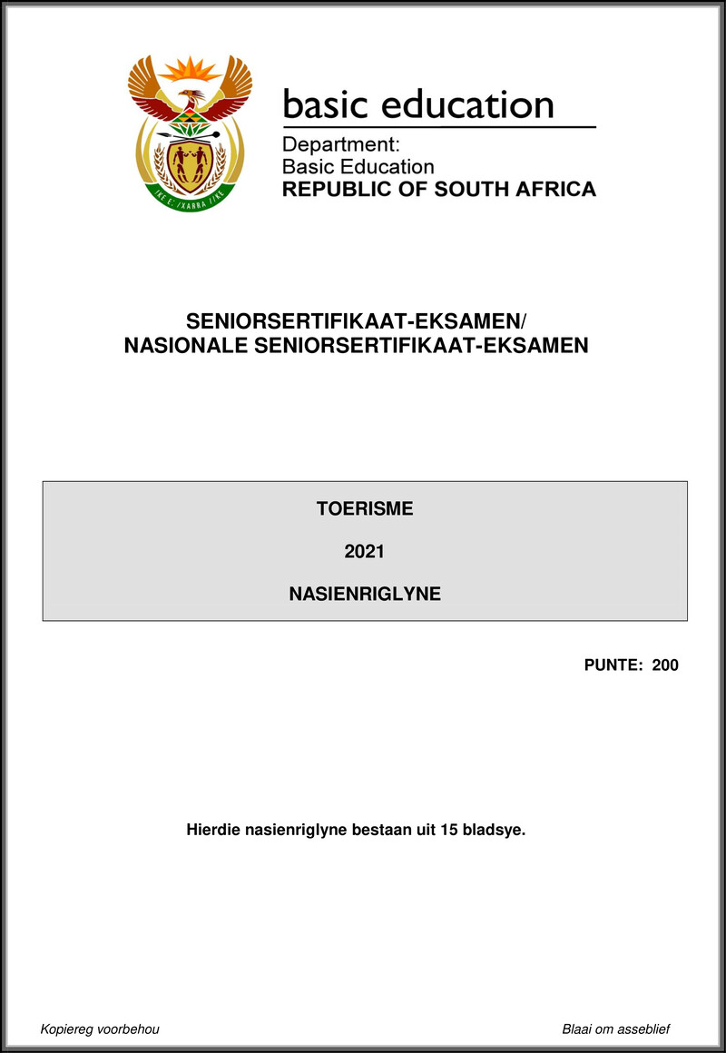 Tourism May June 2021 Mg Afr Gr12