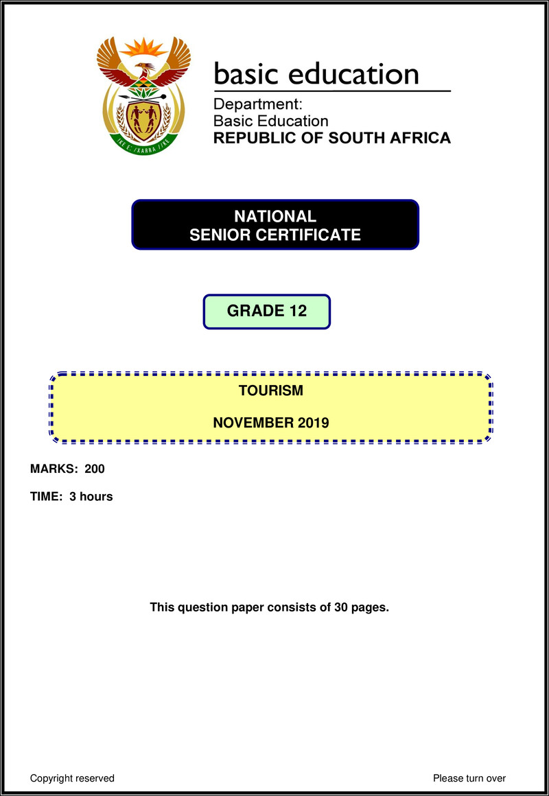 Tourism Nov 2019 Eng Gr12
