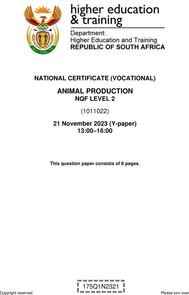 Nc140 Animal Production L2 QP Nov 2023 Signed Off Papers