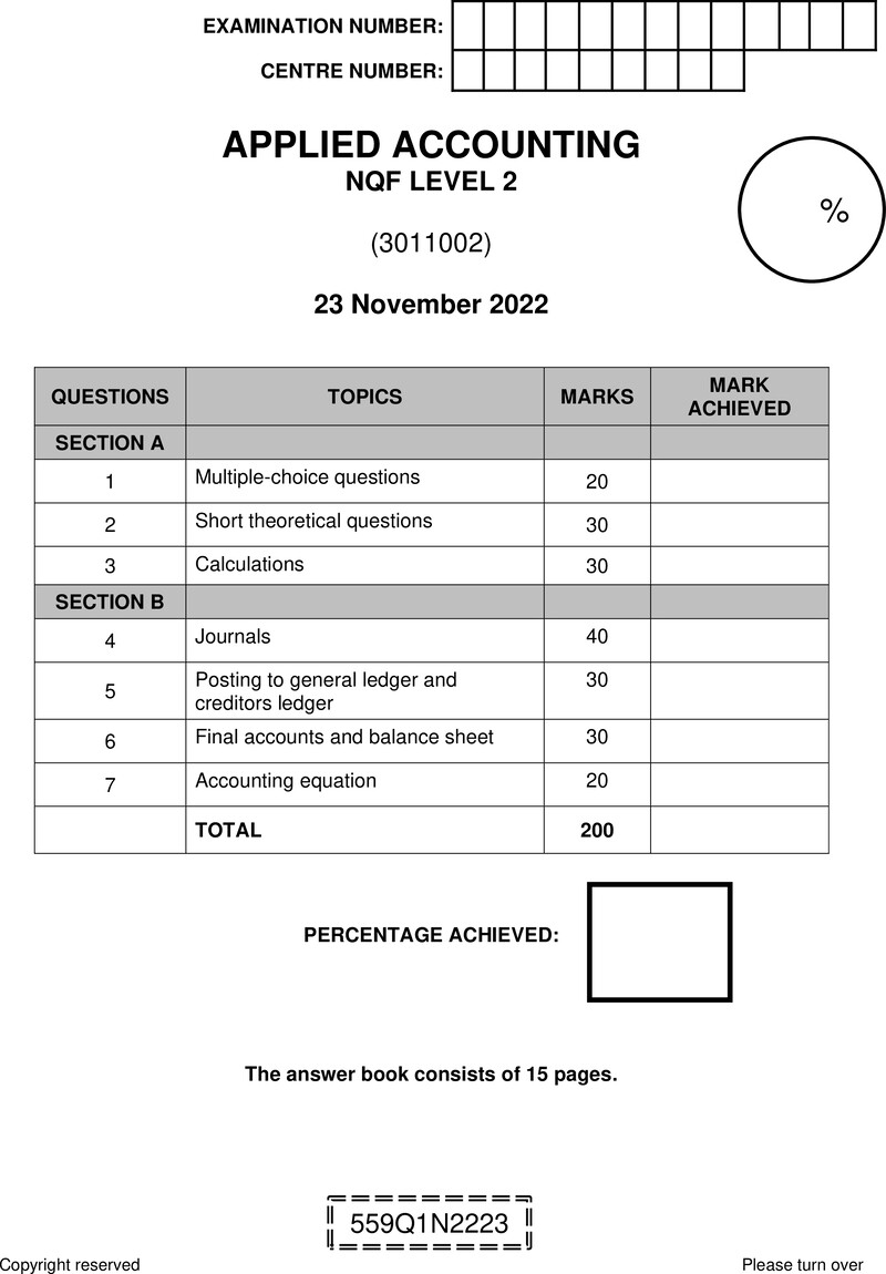 Nc170 Applied Accounting L2 Answer Book Nov 2022 Edited