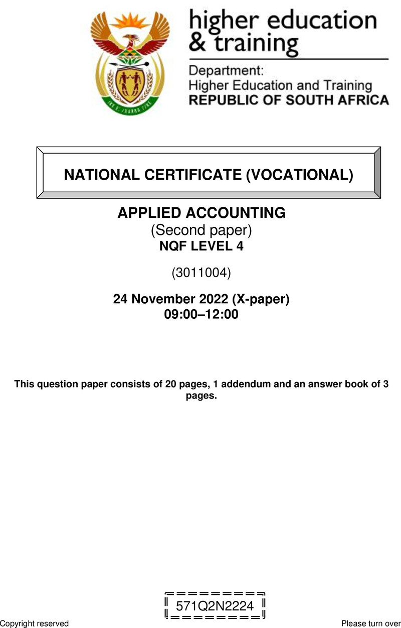 Nc200 Applied Accounting L4 P2 QP Nov 2022 Signed Off