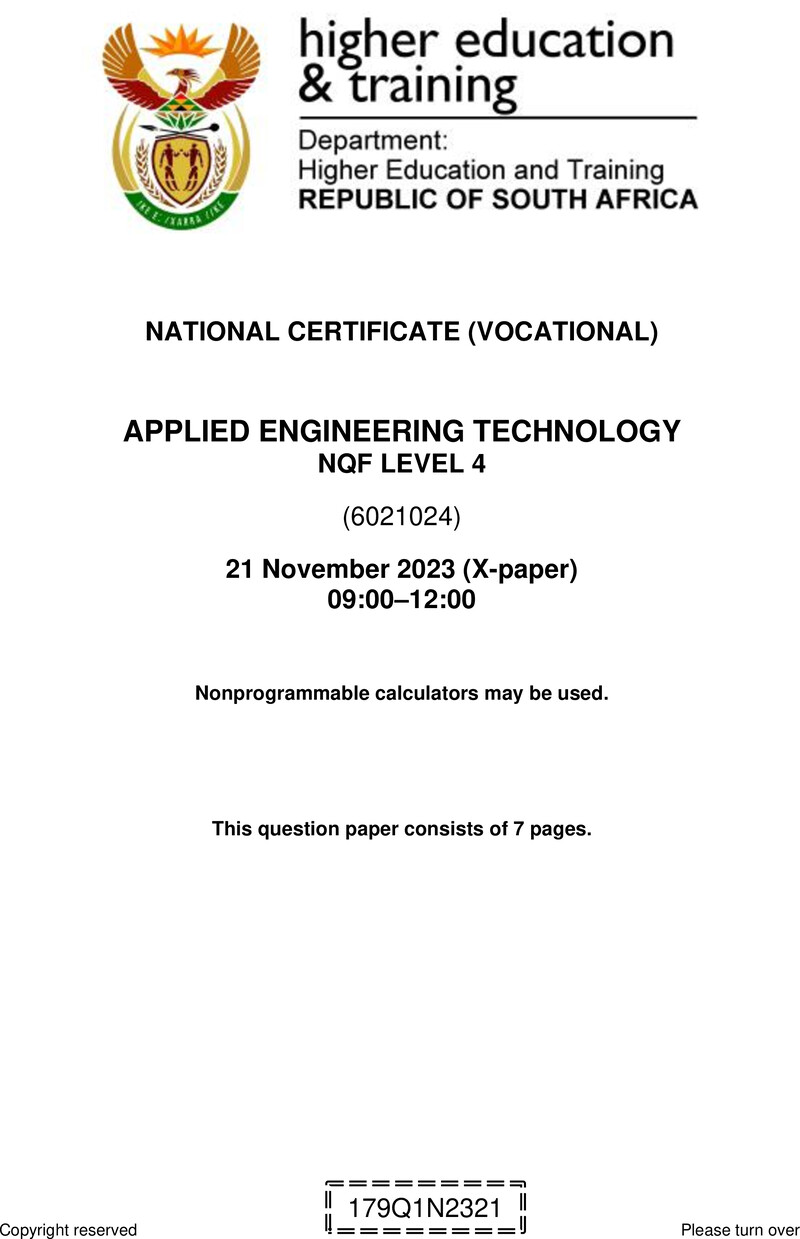 Nc210 Applied Engineering Technology L4 QP Nov 2023 Signed Off