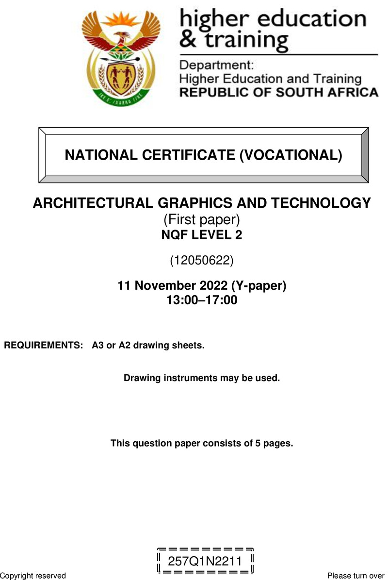 Nc23 Architectural Graphics And Technology L2 P1 QP Nov 2022 Pretorius
