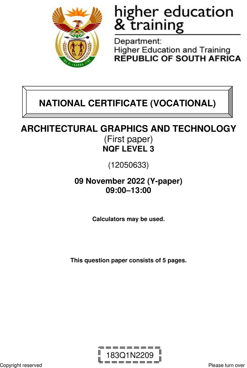 Nc250 Architectural Graphics And Technology L3 P1 QP Nov 2022