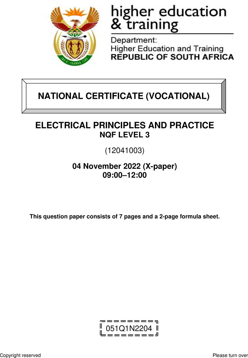 Electrical Principles And Practice L3 QP Nov 2022 preview