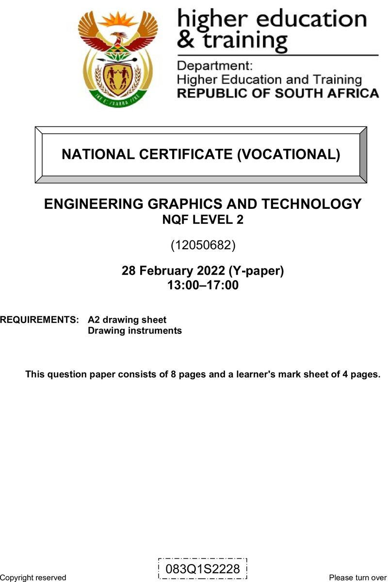 Engineering Graphics And Technology L2 Supp QP Feb 2022 Edited Fopma