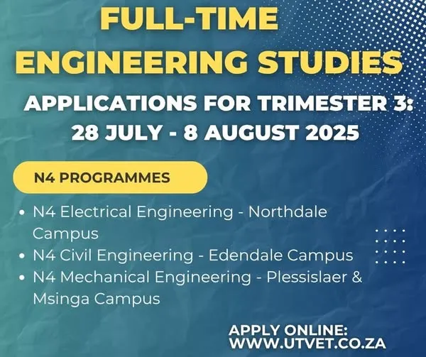 Umgungundlovu TVET College – Trimester 3 Applications for Full-Time Engineering Studies (N4)