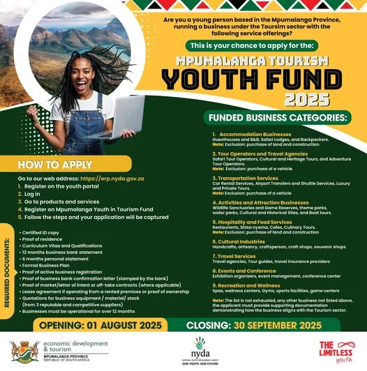 Call for Applications: Mpumalanga Tourism Youth Fund 2025