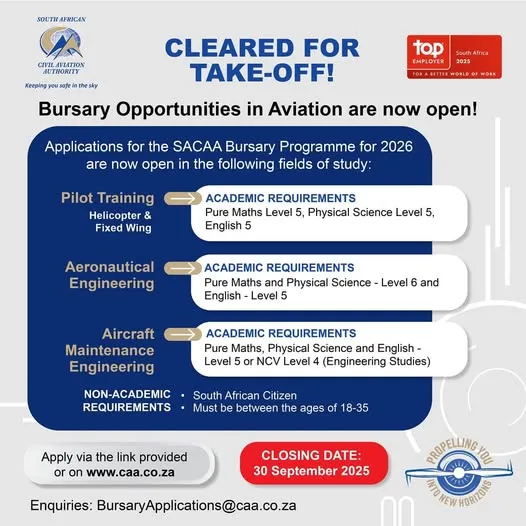 SACAA Bursary Programme 2026 – Applications Now Open