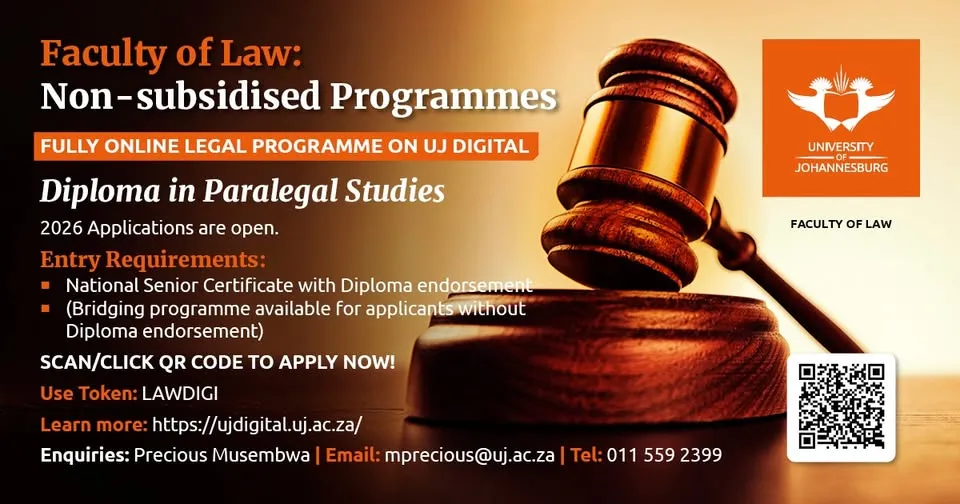 Diploma in Paralegal Studies – 2026 Applications Open | Faculty of Law, University of Johannesburg