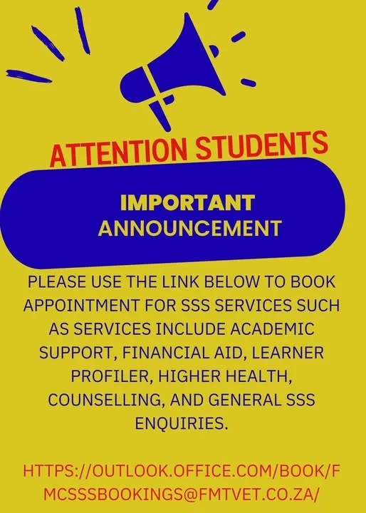 Flavius Mareka TVET College – Student Support Services Booking